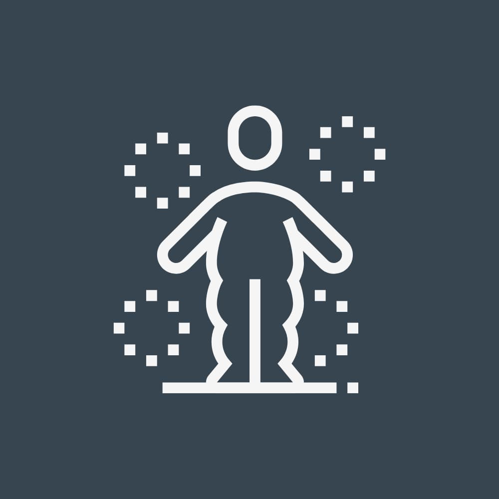 Shape of a person with metabolic disorders.